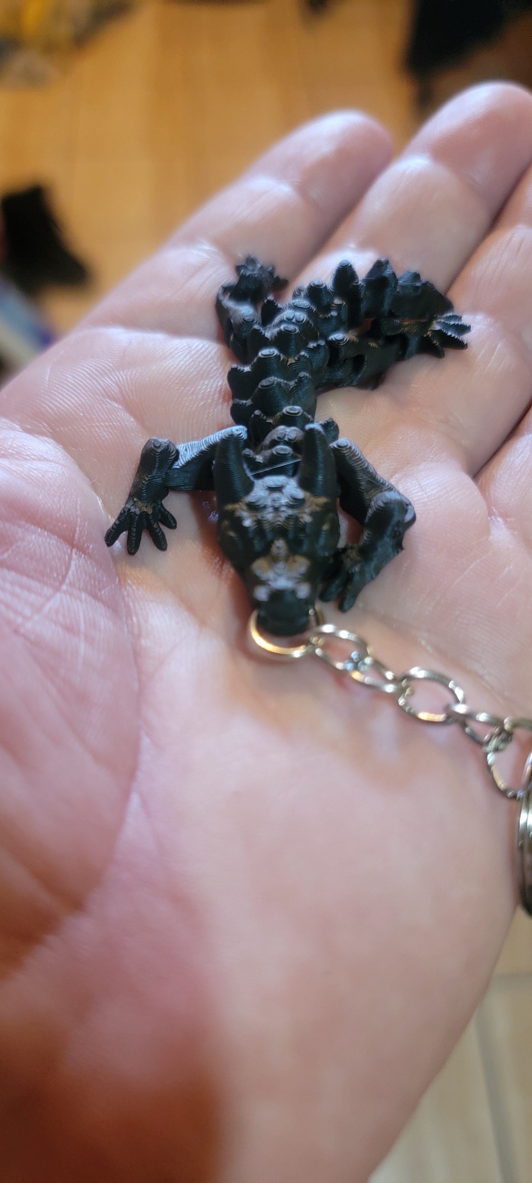 articulated mini dragon key chain